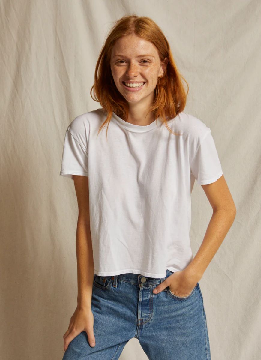 Perfect White Tee Harley Crew Neck Tee in White