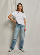 Perfect White Tee Harley Crew Neck Tee in White Full Length Front View