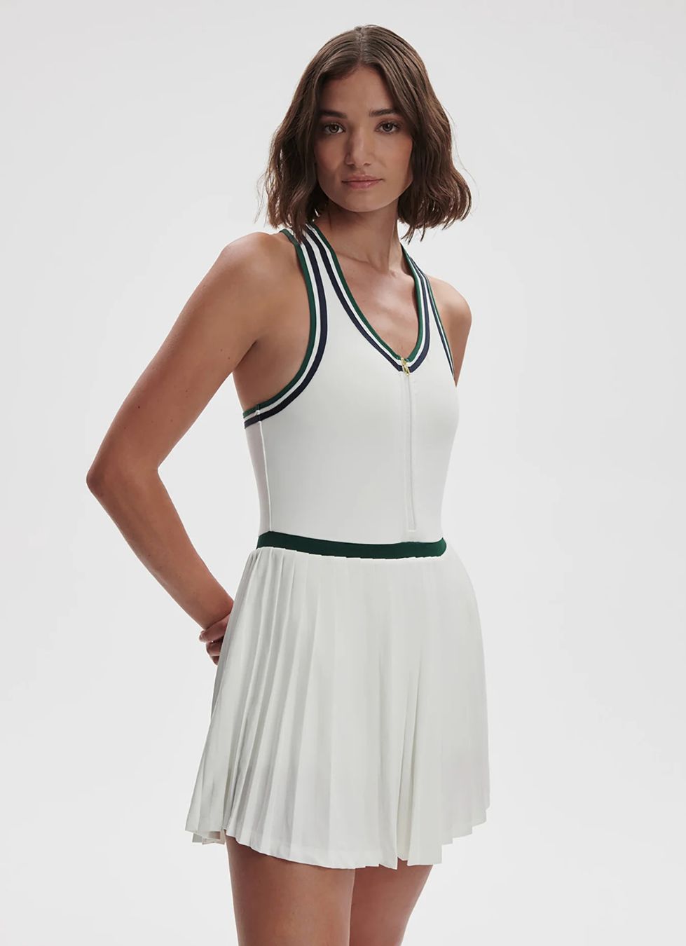 Varley Jane Court Dress 28” in White/Forest