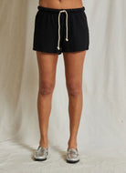 perfectwhitetee Layla French Terry Sweatshort in Black