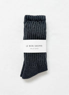 Le Bon Shoppe Ballet Socks in Charcoal Shown in Packaging