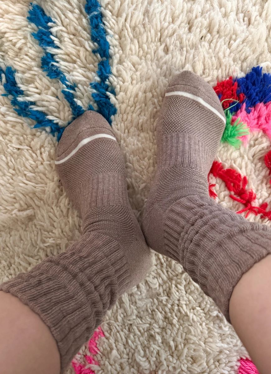 Le Bon Shoppe Ballet Socks (Mocha Mousse Shown on Feet