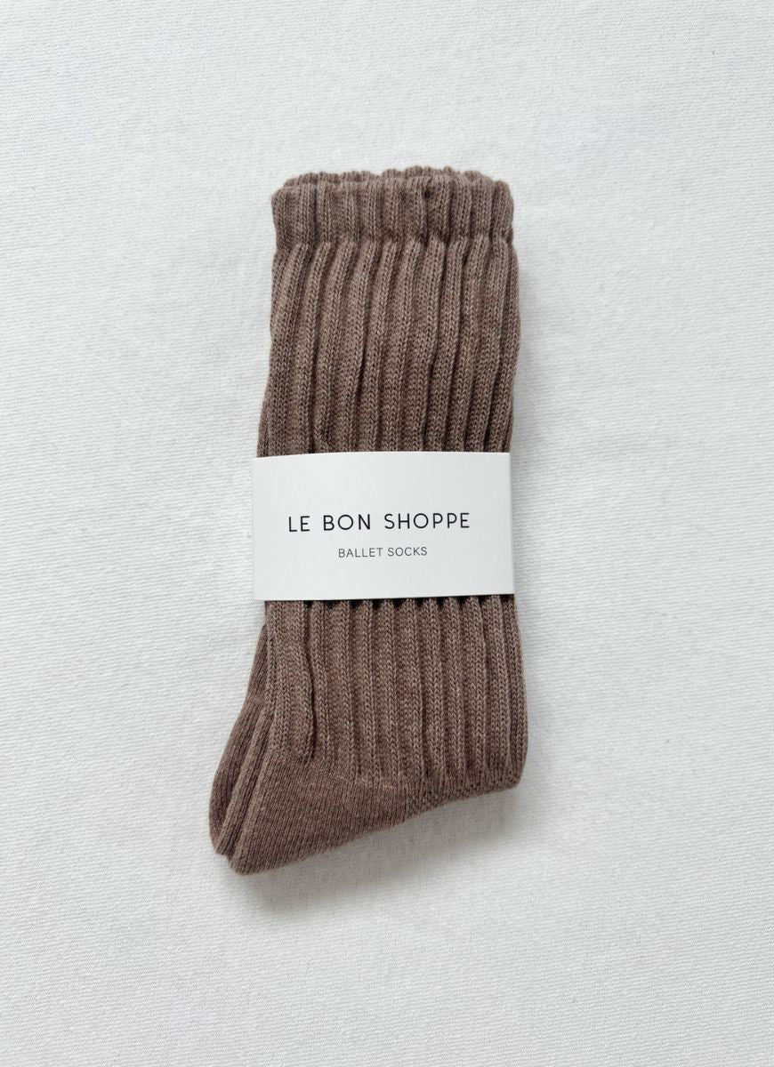 Le Bon Shoppe Ballet Socks (Mocha Mousse Shown in Packaging