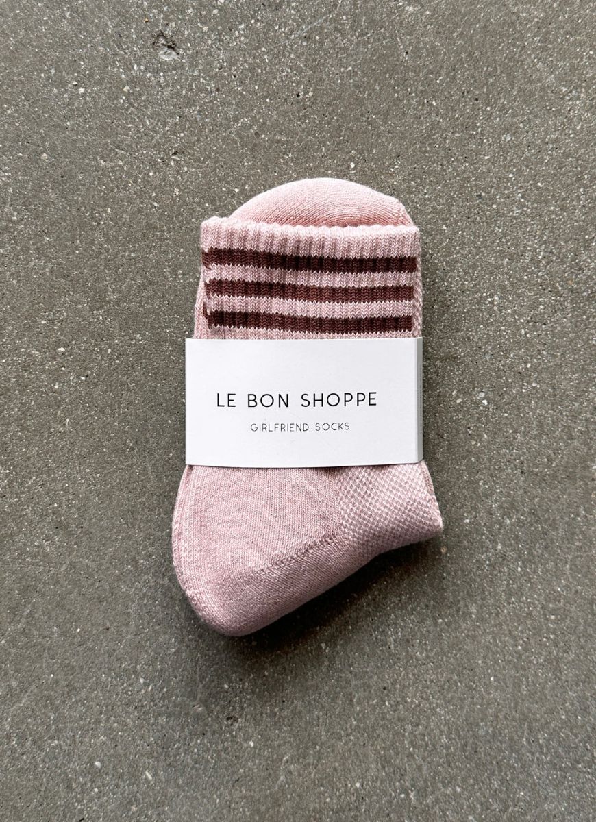 Le Bon Shoppe Girlfriend Socks in Bellini Shown in Packaging