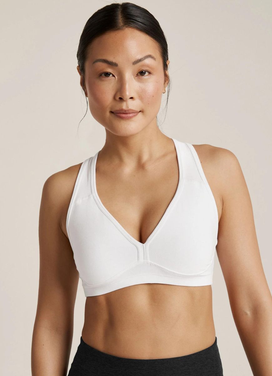Beyond Yoga Spacedye Lift Your Spirits Sports Bra in White