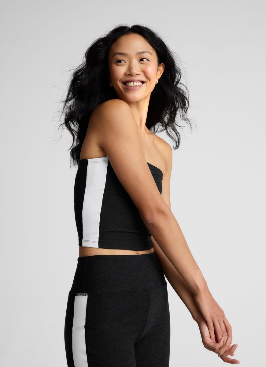 Beyond Yoga Spacedye Line Up Strapless Cropped Top