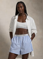 Polo Ralph Lauren Sleep Boxer With Logo Elastic in White Cloud Hydrangea Front View
