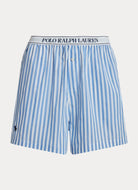 Polo Ralph Lauren Sleep Boxer With Logo Elastic in White Cloud Hydrangea Product Shot View