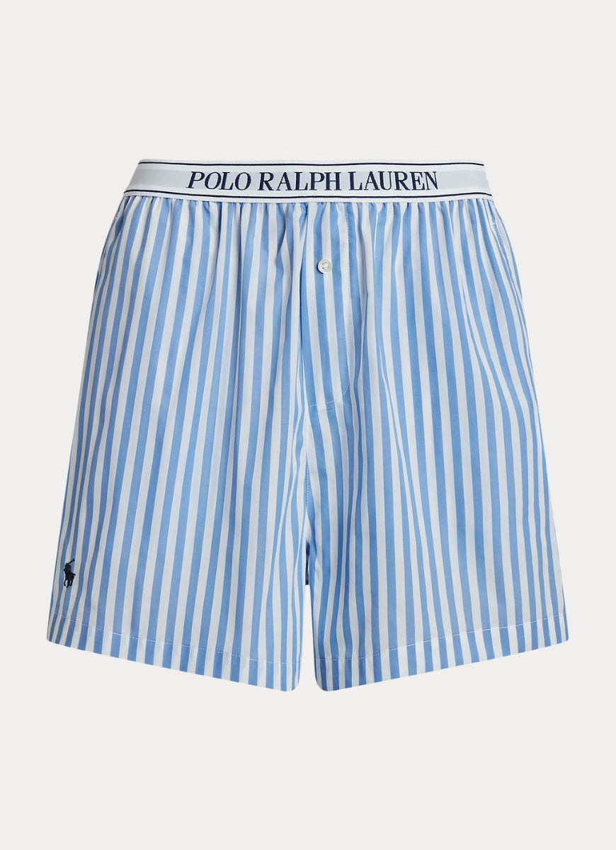 Polo Ralph Lauren Sleep Boxer With Logo Elastic in White Cloud Hydrangea Product Shot View