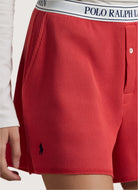 Polo Ralph Lauren Waffle Boxer Short in Nantucket Red Close Up View