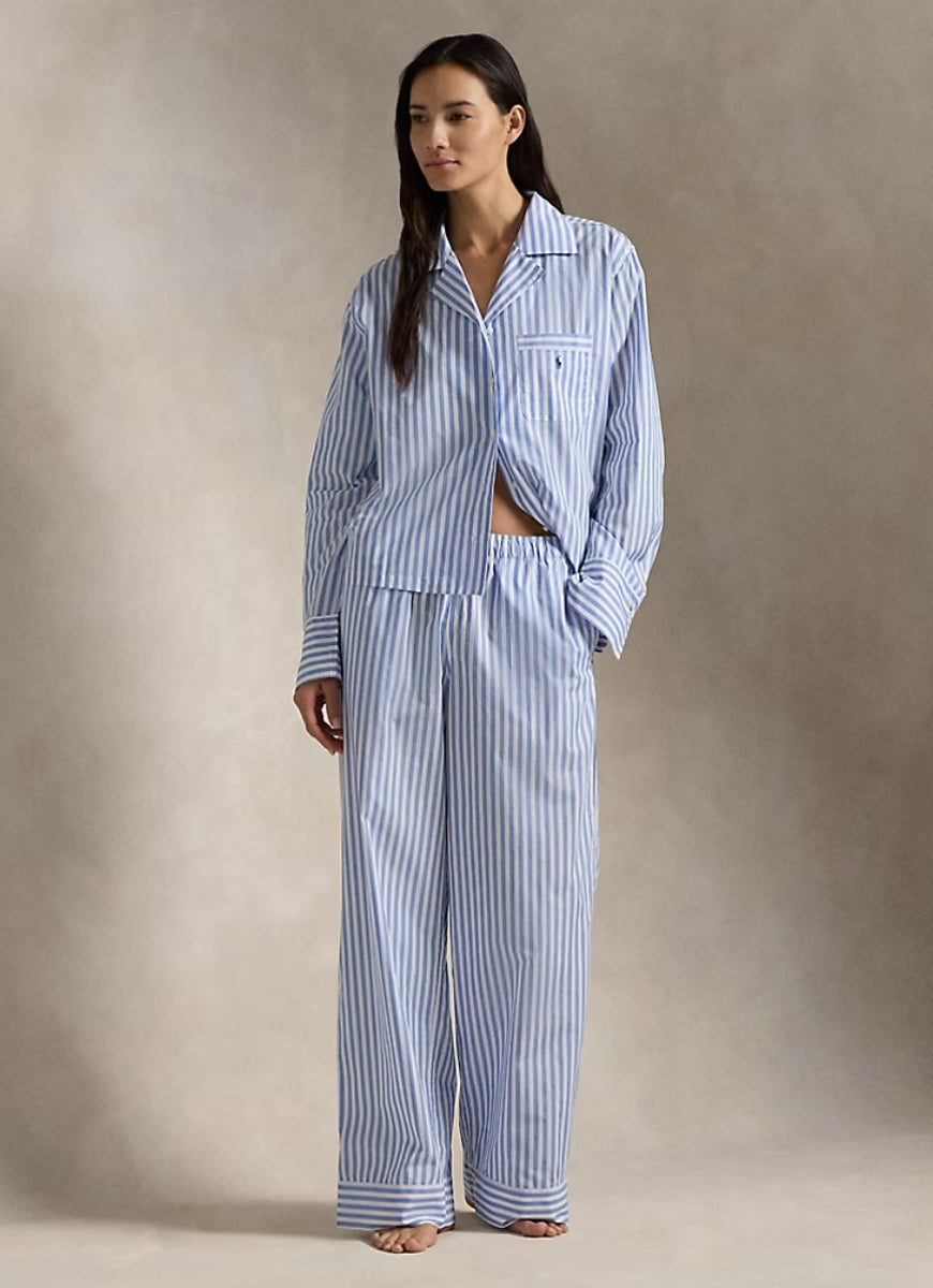 Polo Ralph Lauren Long Sleeve PJ Set in White Cloud Hydrangea