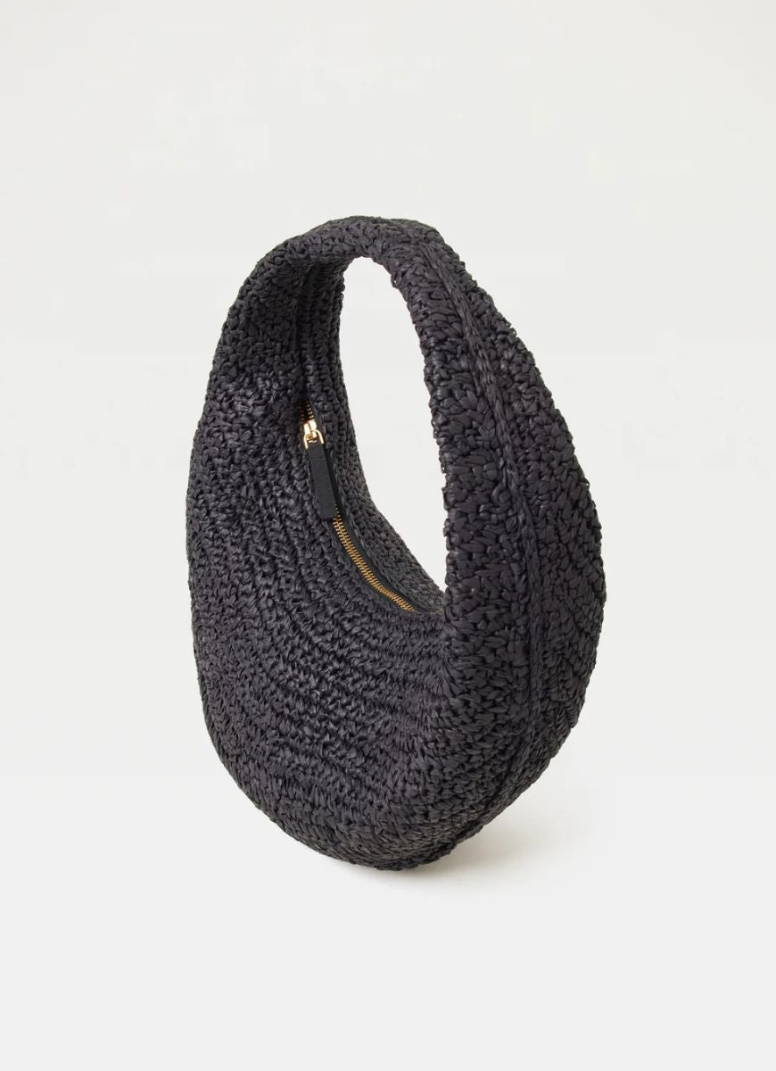 LSPACE Aya Bag in Black Top View Showing Zipper