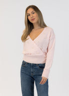 Lyla + Luxe Azalea Wrap Sweater in Pink
