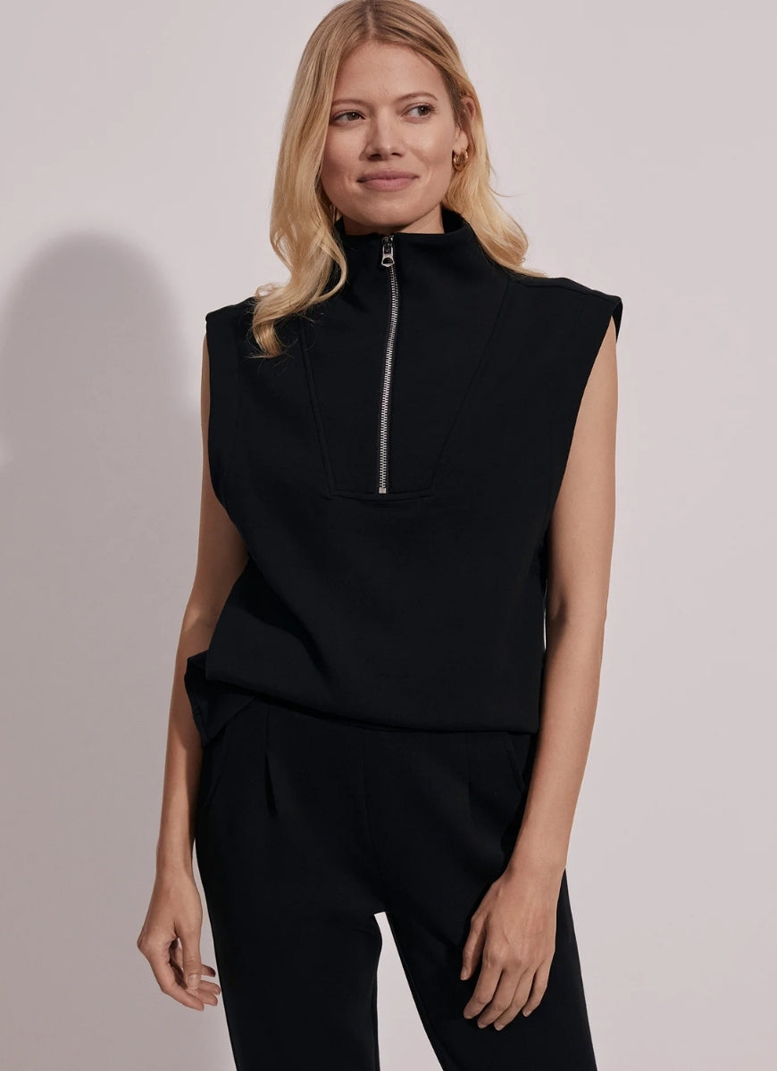 Varley Magnolia Half Zip Tank in Black