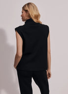 Varley Magnolia Half Zip Tank in Black Back View