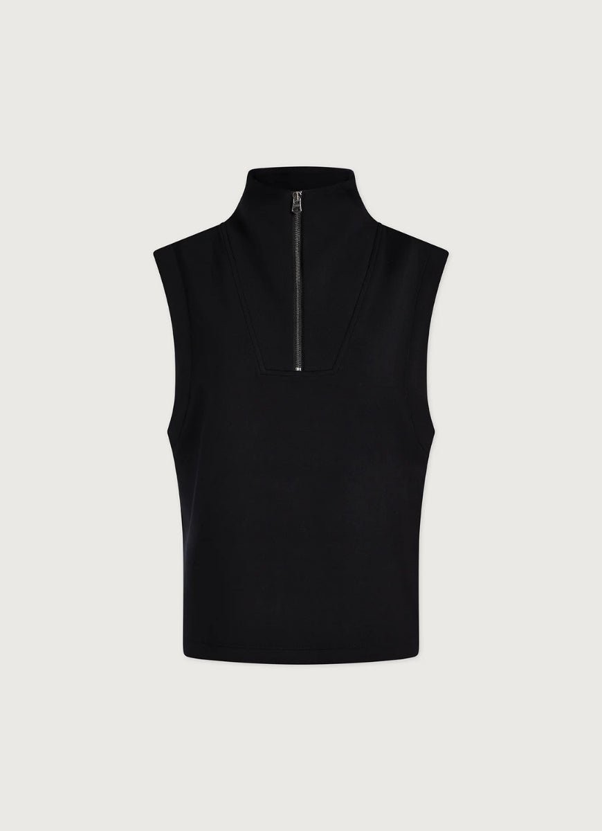 Varley Magnolia Half Zip Tank in Black Product Shot View