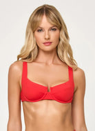 LSPACE Mako Top and Rocky Bottom Bikini in Flame Front View of Top