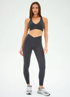 Splits59 Mia Rigor Sports Bra in Graphite Full Length Front View