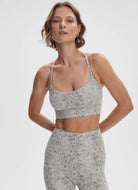Varley Move Irena Sports Bra in Ivory Textured Snake