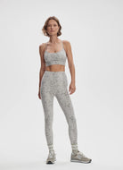 Varley Move Super High Legging 25” in Ivory Textured Snake Full Length Front View