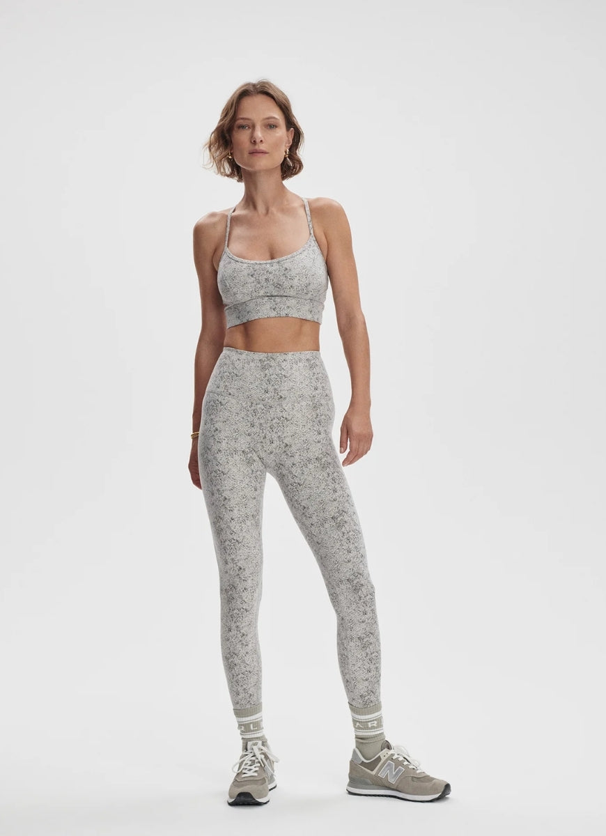 Varley Move Super High Legging 25” in Ivory Textured Snake Full Length Front View