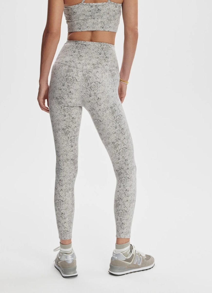 Varley Move Super High Legging 25” in Ivory Textured Snake Back View