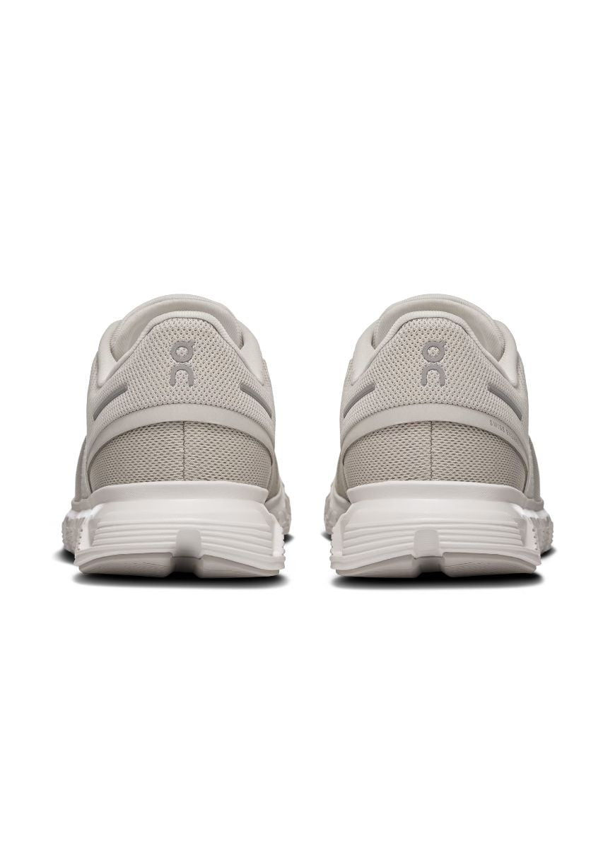 On Women's Cloud 6 Sneaker in Pearl/White Back View