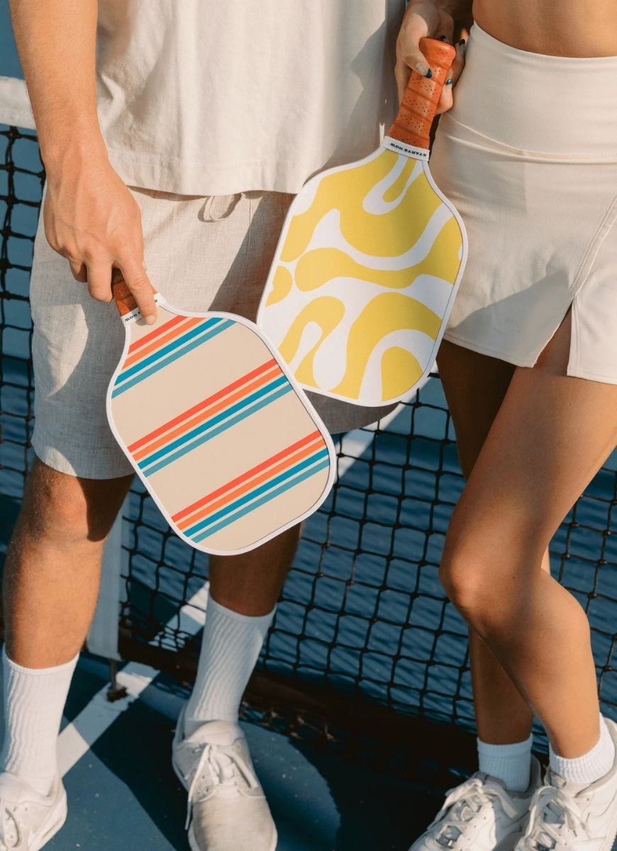 On Holiday Havana Pickleball Paddle Close Up Show on Court