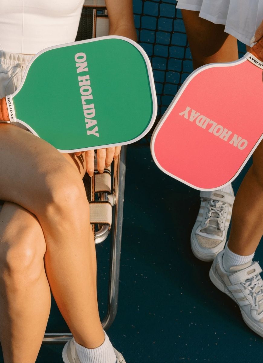 On Holiday Ibiza Pickleball Paddle Models Holding Paddles