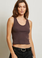 perfectwhitetee Blondie Tank Top in Cocoa Powder Alternate Front View