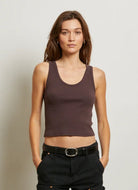 perfectwhitetee Blondie Tank Top in Cocoa Powder