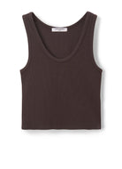 perfectwhitetee Blondie Tank Top in Cocoa Powder Product Shot View