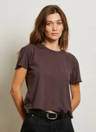 perfectwhitetee Harley Crew Tee in Cocoa Powder Alternate Front View