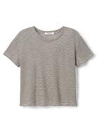 perfectwhitetee Harley Crew Tee in Ivory/Black Stripe