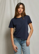 perfectwhitetee Harley Crew Tee in Navy