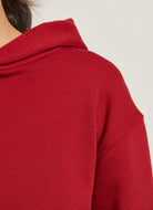 perfectwhitetee Women's Heart Hoodie in Maple Close Up Front View
