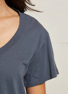 Perfect White Tee Women's Hendrix V-neck Tee in Black Close Up View