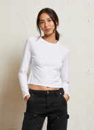 perfectwhitetee Jamie Long Sleeve Tee in White