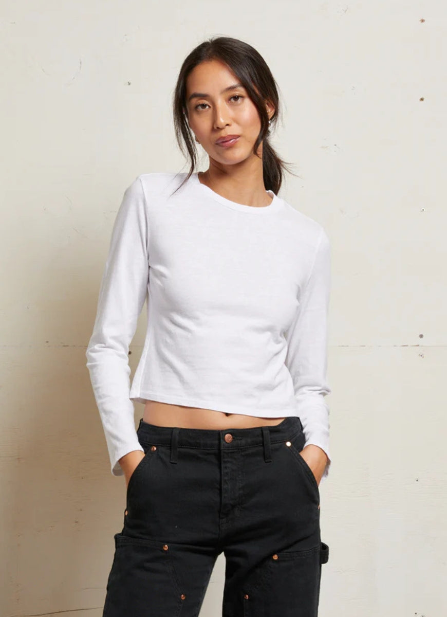 perfectwhitetee Jamie Long Sleeve Tee in White