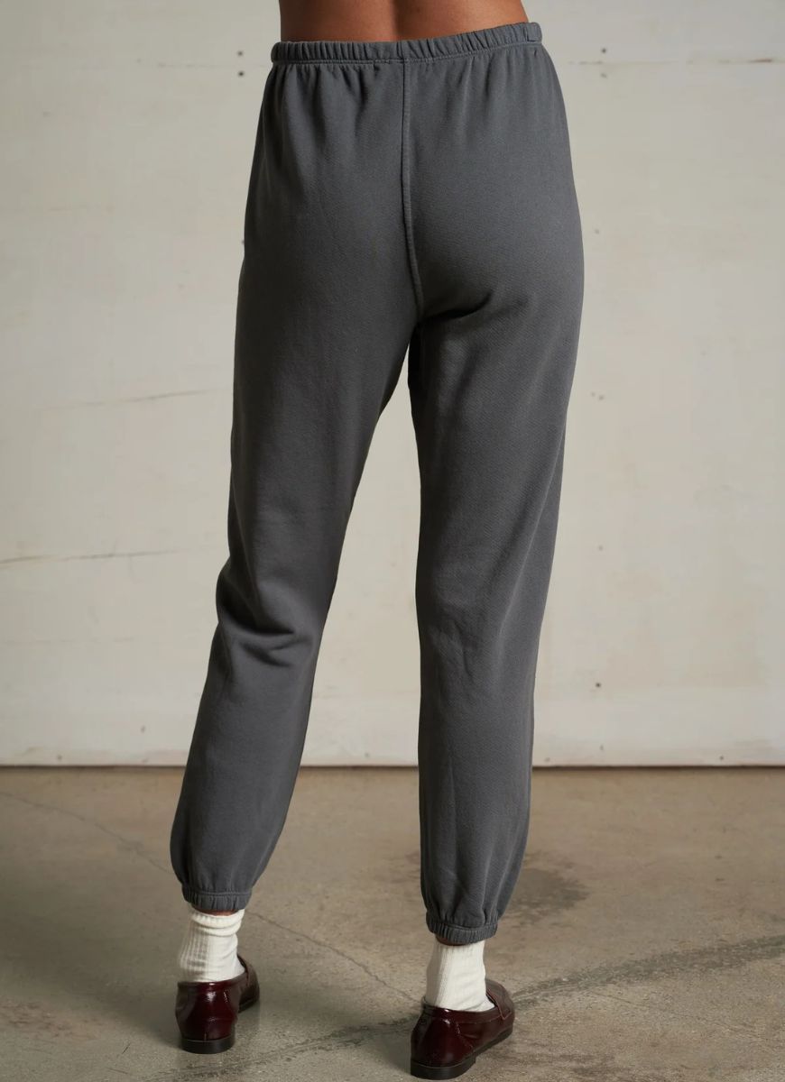 perfectwhitetee Johnny French Terry Sweatpant in Charcoal Back View
