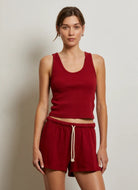 perfectwhitetee Layla French Terry Sweatshort in Maple Front View