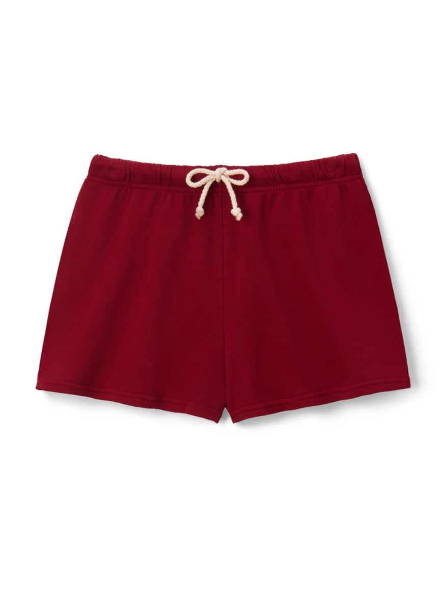 perfectwhitetee Layla French Terry Sweatshort in Maple Product Shot View