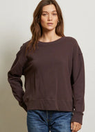 perfectwhitetee Tyler Pullover Sweatshirt in Cocoa Powder Alternate Front View