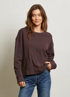 perfectwhitetee Tyler Pullover Sweatshirt in Cocoa Powder