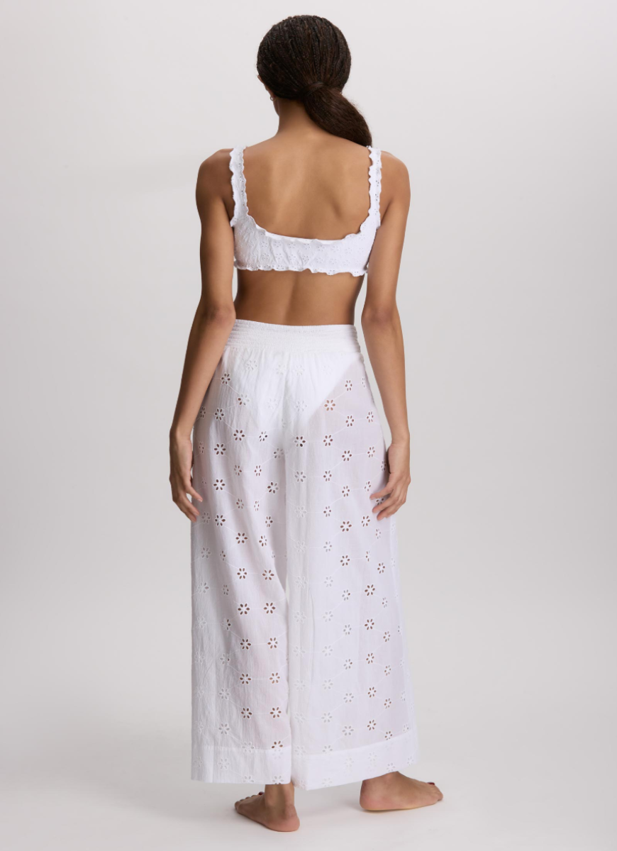 Polo Ralph Lauren Wrap Pant in White Full Length Back View