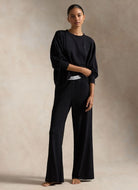 Polo Ralph Lauren Crew Neck And Wide Leg Pant Set in Black