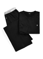 Polo Ralph Lauren Crew Neck And Wide Leg Pant Set in Black Product Shot View