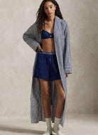 Polo Ralph Lauren Heritage Robe in White Cloud Beacon Blue