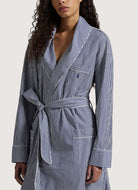 Polo Ralph Lauren Heritage Robe in White Cloud Beacon Blue Alternate Front View