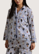 Polo Ralph Lauren Madison PJ Set Allover Bear in Snowfall Blue Front View